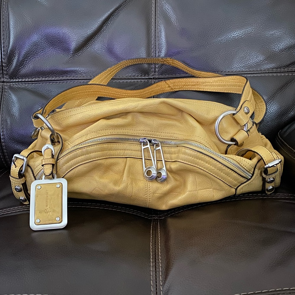 B. Makowsky Pale Yellow Satchel